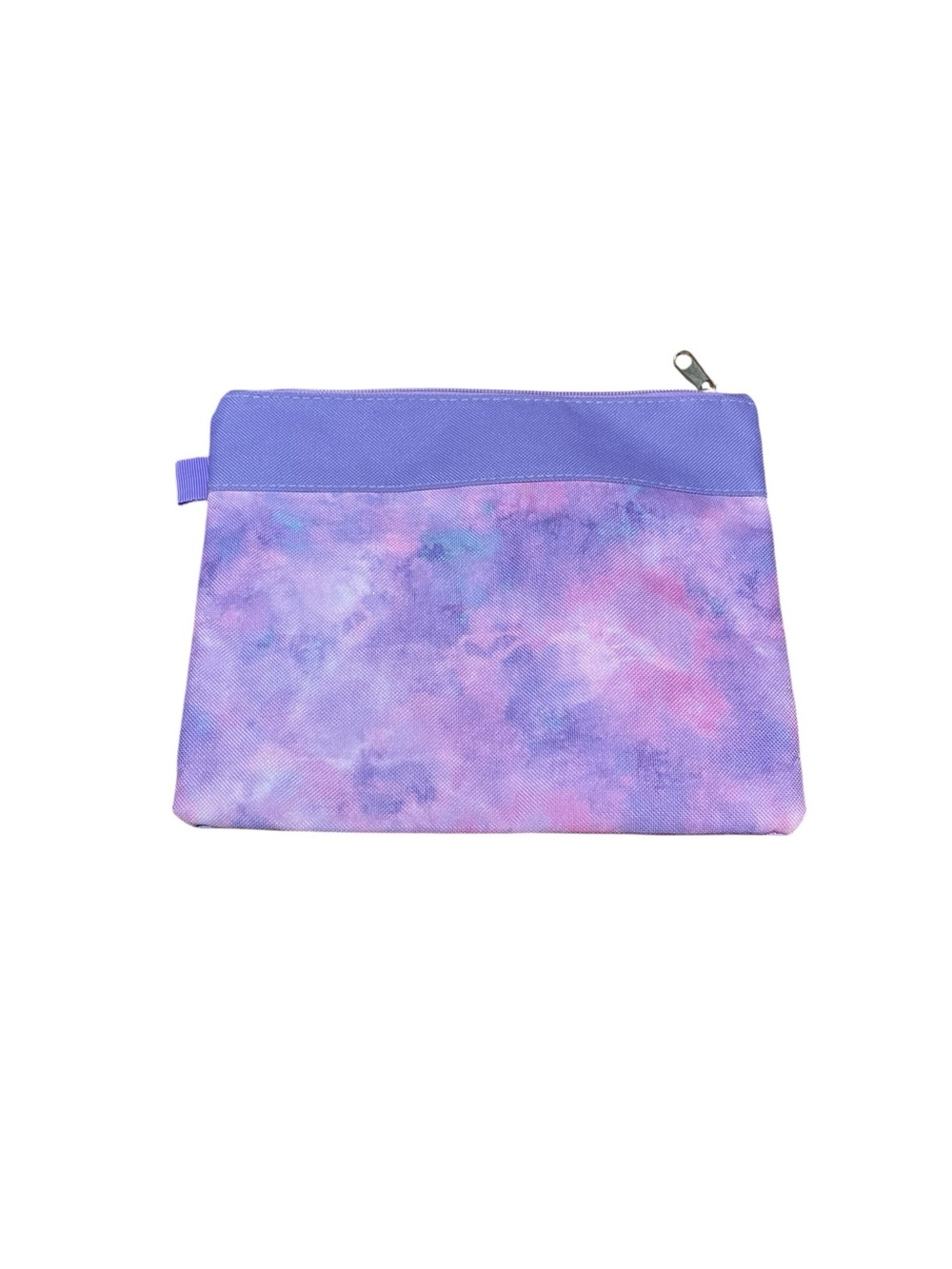 Purple Tie-Dye Cosmetic Pouch with Zip